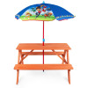 Stolik ogrodowy dla dzieci z parasolem plażowym Psi Patrol drewniany