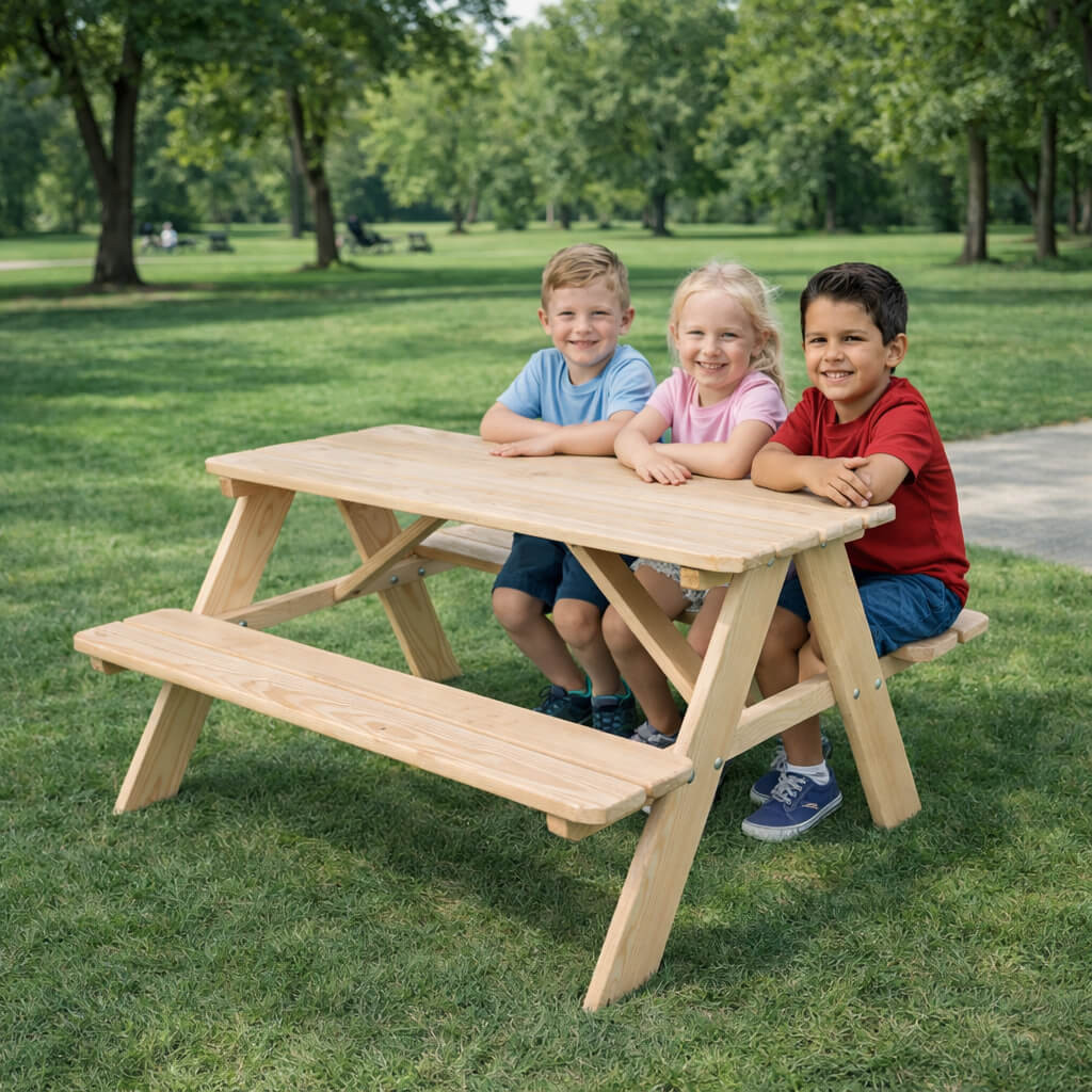 Stolik piknikowy drewniany dla dzieci