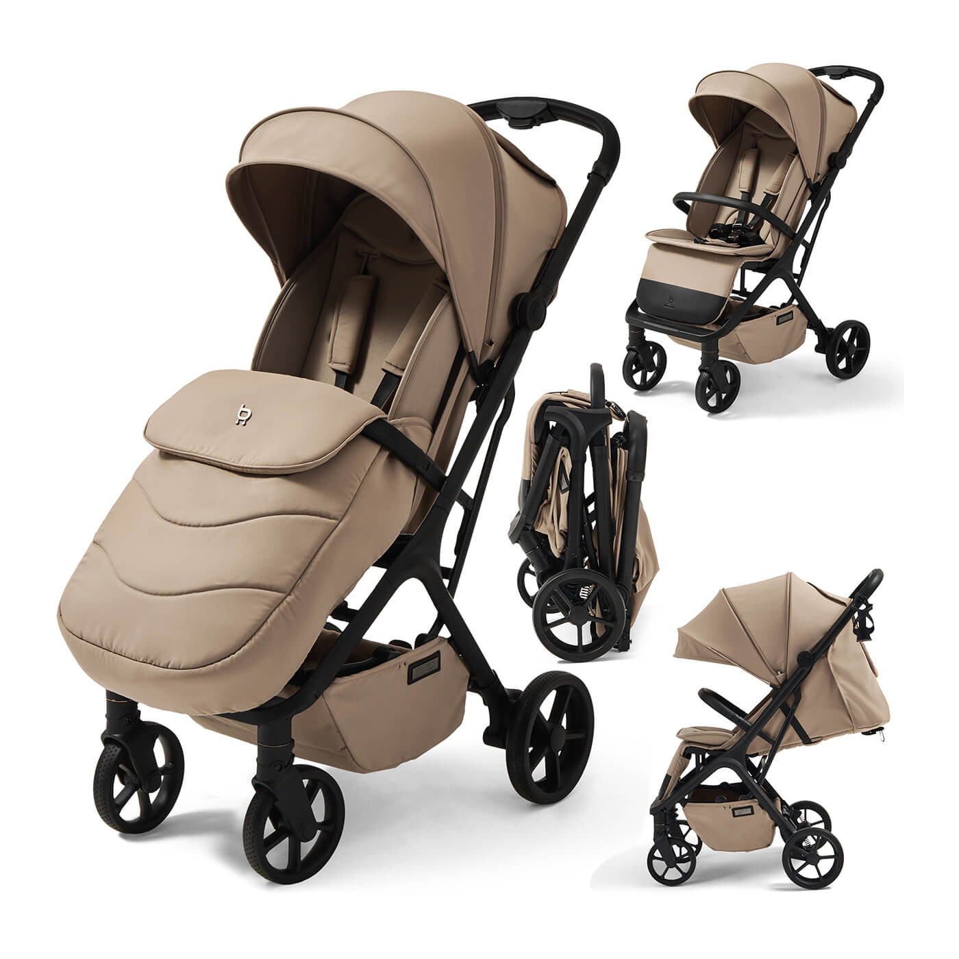 Wózek spacerowy, spacerówka X-ray SE Almond Cream lekka konstrukcja, stylowy miejski wózek