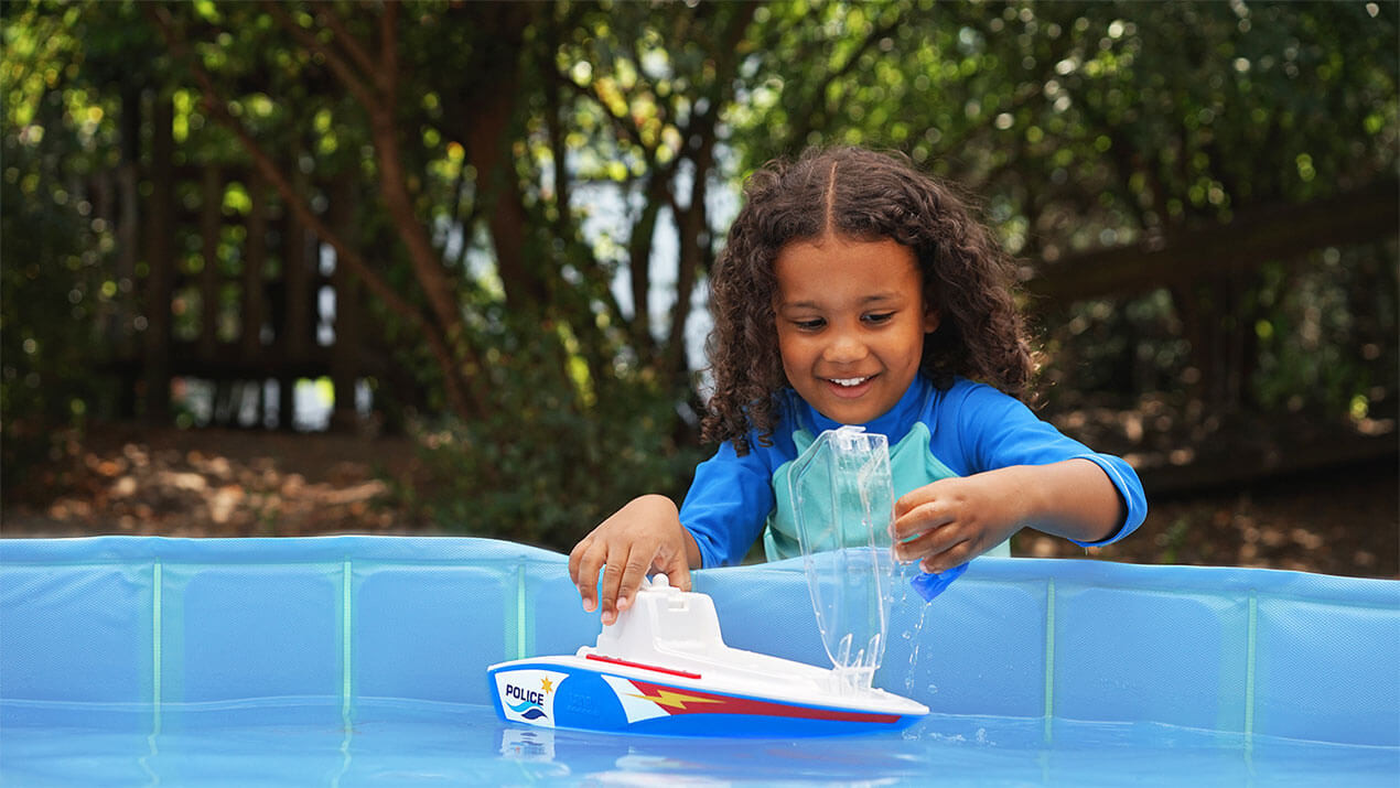 Zabawka łódka do wody policyjna 