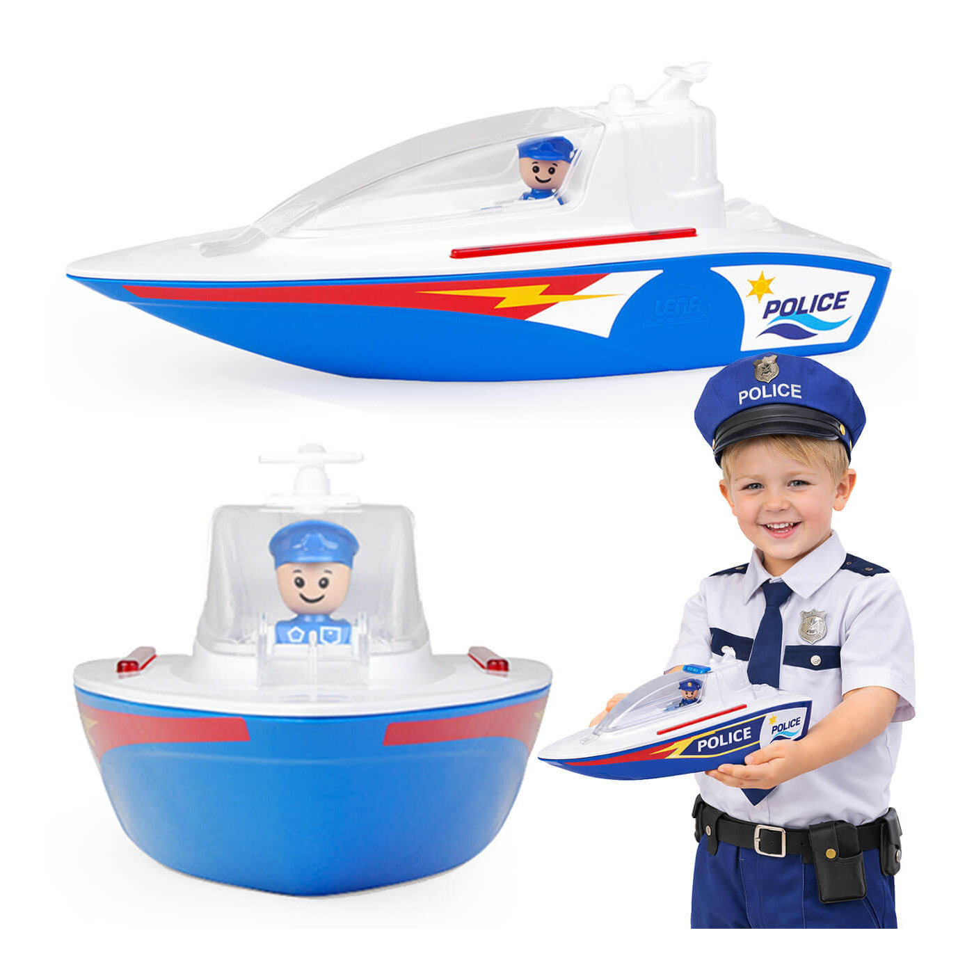Łódź policyjna dla dzieci Łódka ratunkowa , zabawka do wody, basenu LENA