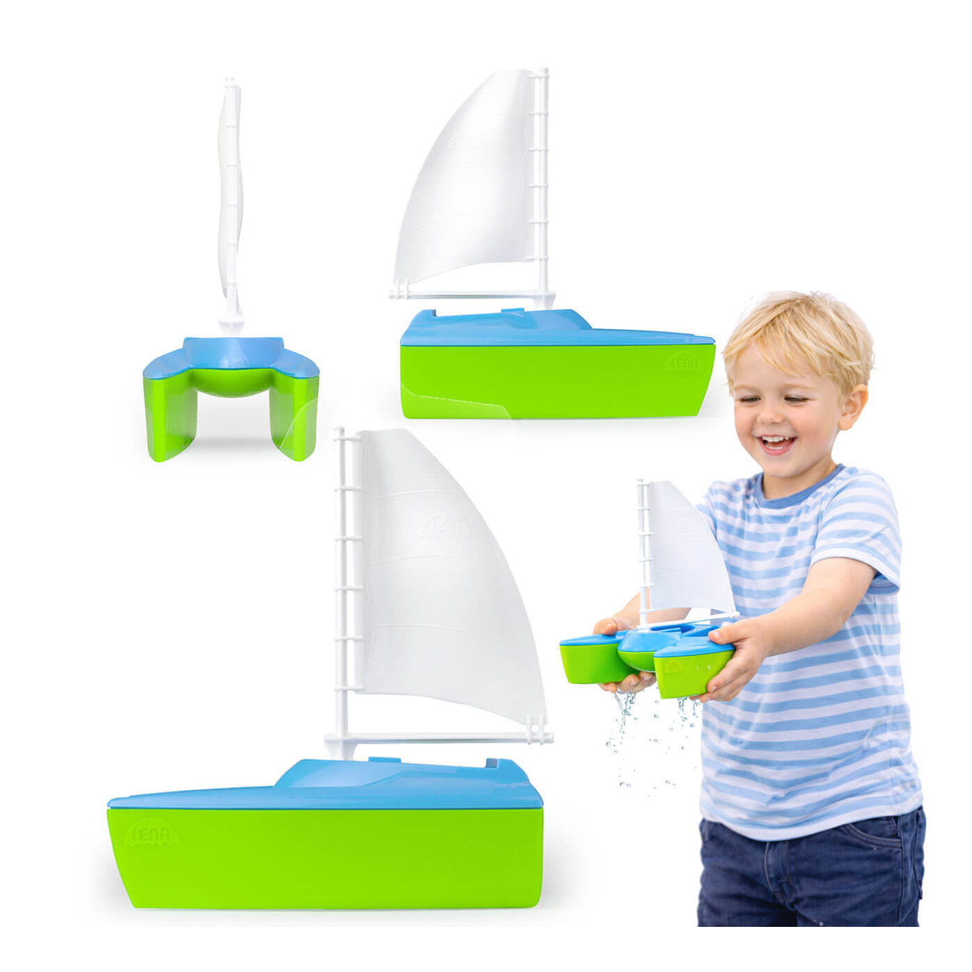Łódka Żaglowa Katamaran dla Dzieci – Zabawka do Wody Basen Wanna LENA