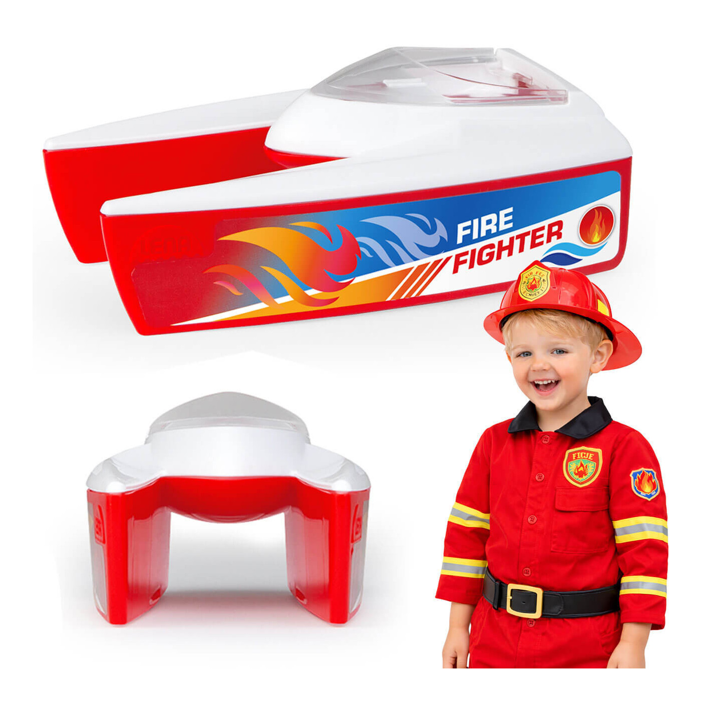 Łódka strażacka Katamaran dla Dzieci – Zabawka do Wody Basen Wanna LENA