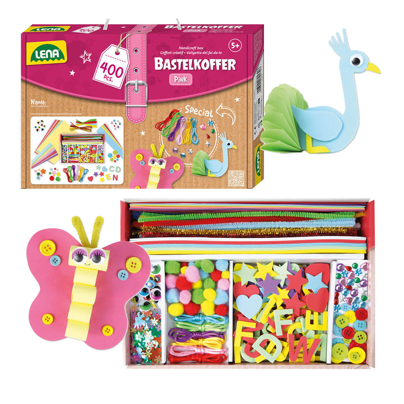 Zestaw kreatywny DIY - walizka plastyczna 400 el. różowa dla dziewczynki