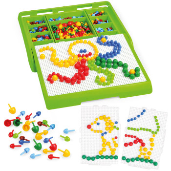 Mozaika dla dzieci w walizce, wtykana 400 el. układanka, zabawka kreatywna dla dzieci 3+
