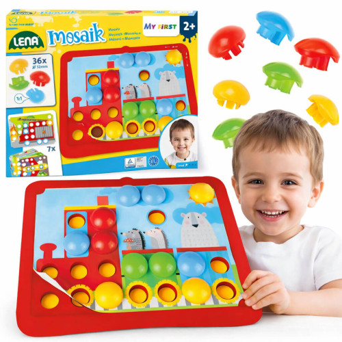 Mozaika guzikowa od 2 lat – układanka mozaikowa, duże elementy dla dzieci 2+