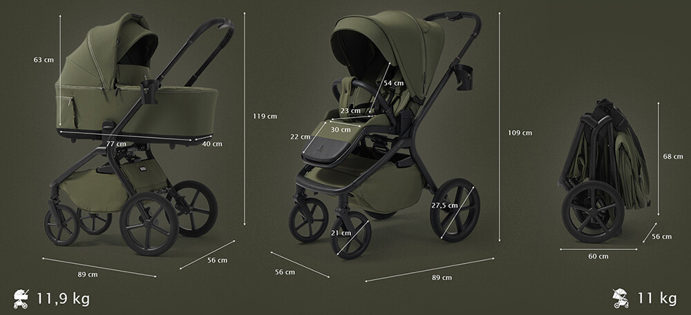 Wymiary wózka Xray SE