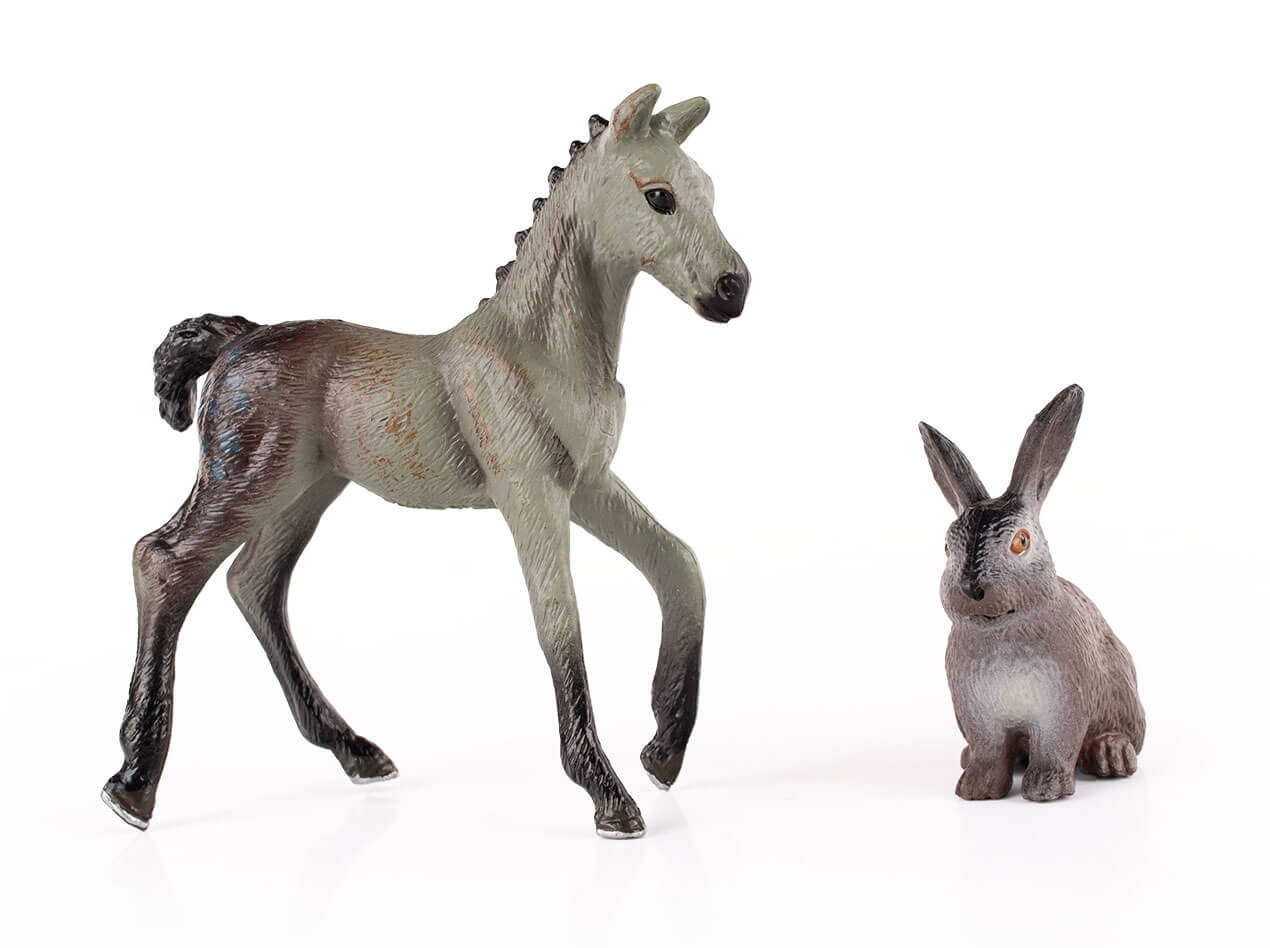 Zestaw zwierzątek domowych konik królik 