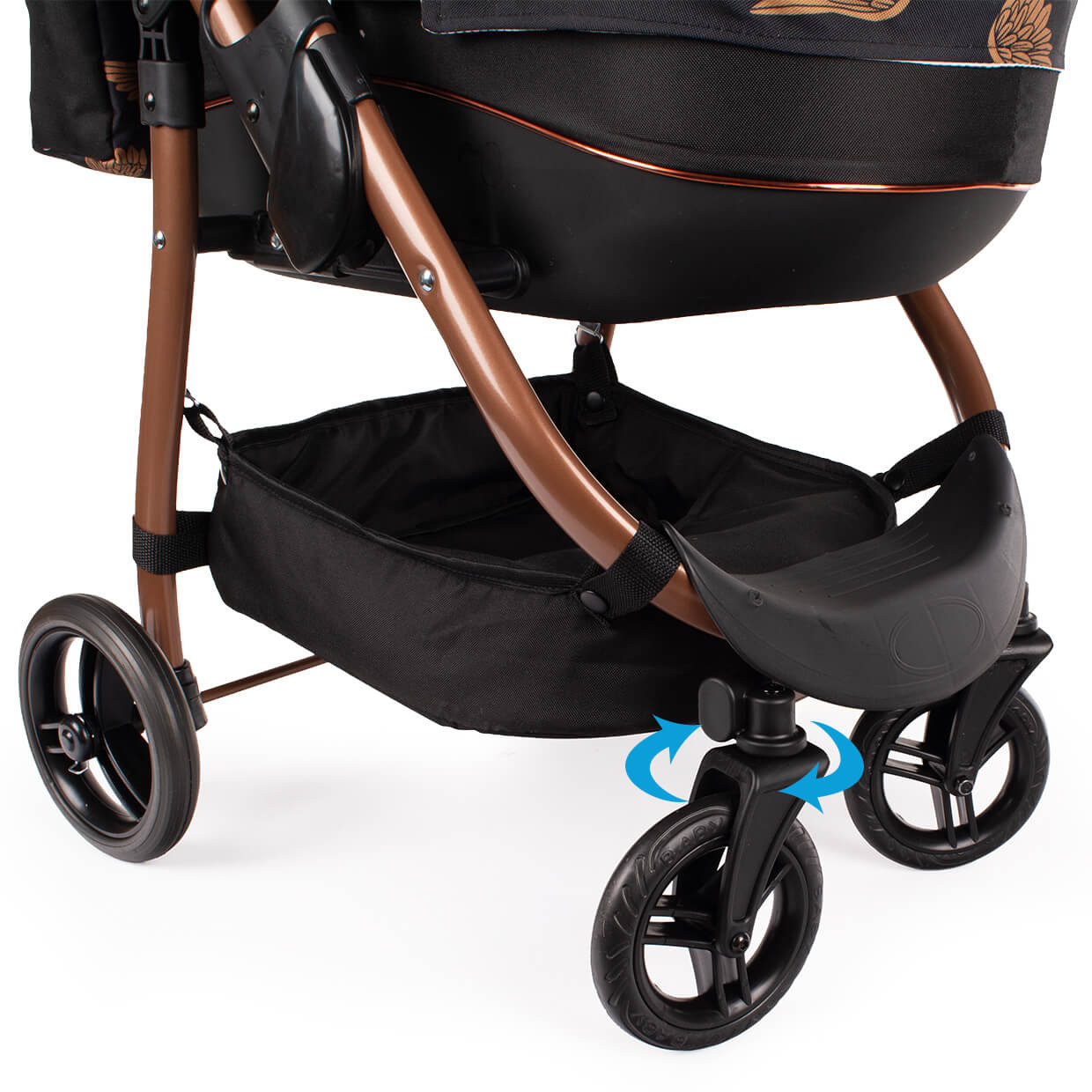 Skrętne koła i lekka konstrukcja wózka dla lalek