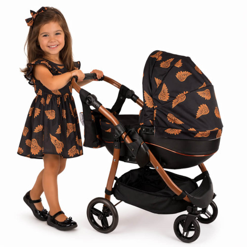 Stylowy wózek dla lalek gondola, głęboko spacerowy Tola jak prawdziwy