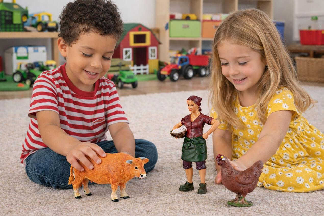 Zestaw zwierzątek domowych farma