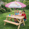 Stolik ogrodowy dla dzieci z parasolem Unicorn Jednorożec drewniany