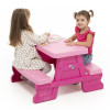 Stolik piknikowy dla dzieci, zabawka do ogrodu różowy