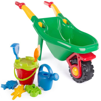 Taczki dziecięce HEMAR + zestaw do piasku 8el. - zestaw narzędzi ogrodowych dla dziecka 2 lata+