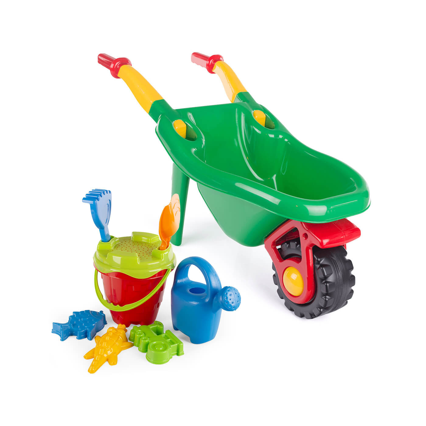 Taczki dziecięce HEMAR + zestaw do piasku 8el. - zestaw narzędzi ogrodowych dla dziecka 2 lata+