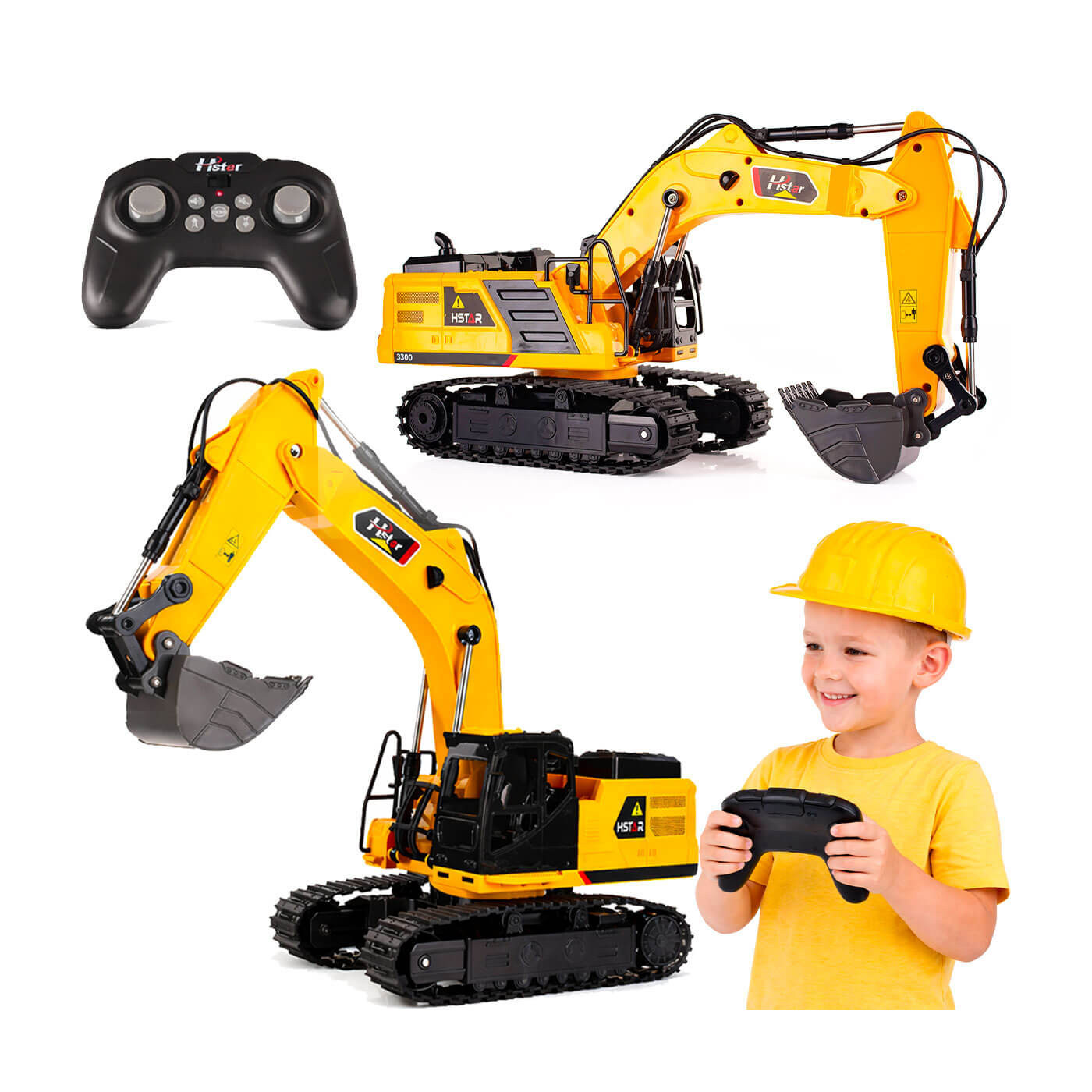 Koparka R/C na pilota obrotowa 360'  – zdalnie sterowana koparka na gąsienicach