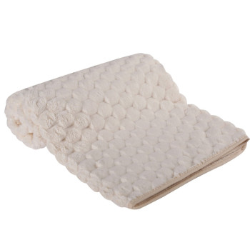 Miękki kocyk niemowlęcy, okrycie dla dziecka 80x90 cm beżowy