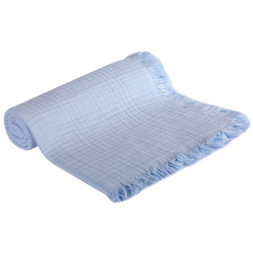 Kocyk muślinowy niemowlęcy, okrycie dla dziecka 105x125 cm niebieskie