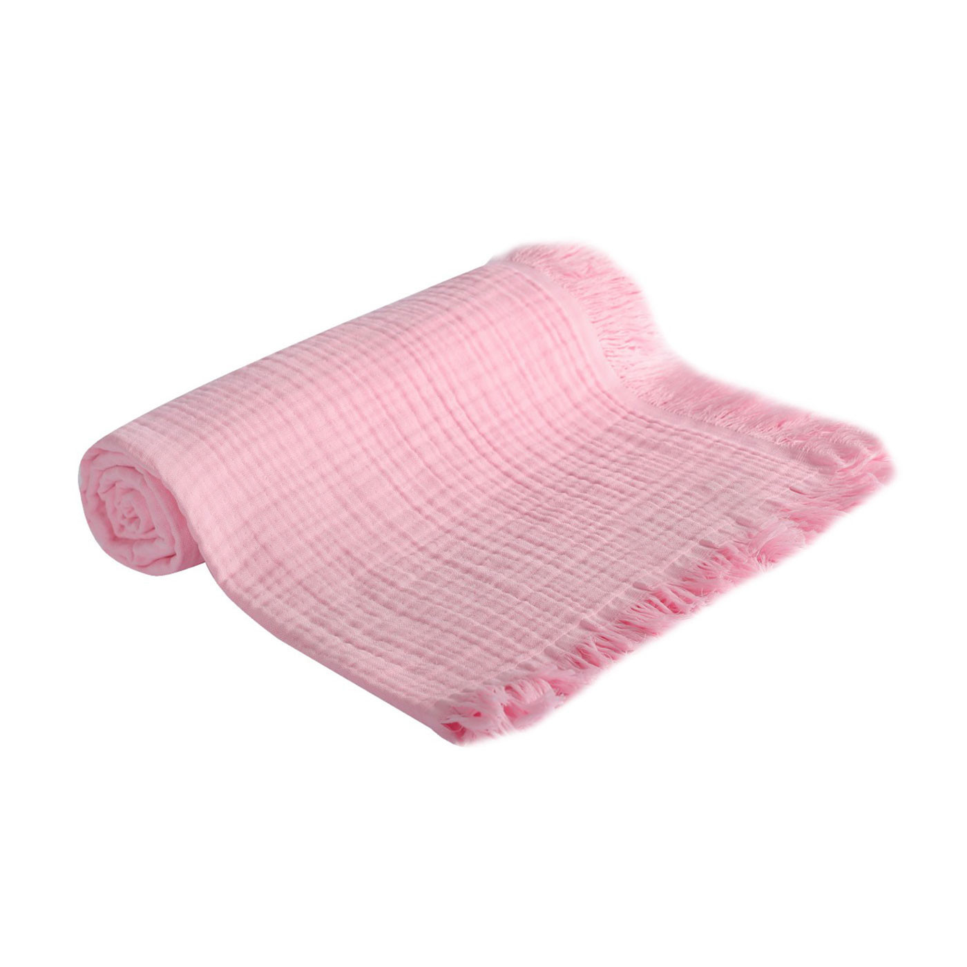 Kocyk muślinowy niemowlęcy, okrycie dla dziecka 105x125 cm różowy
