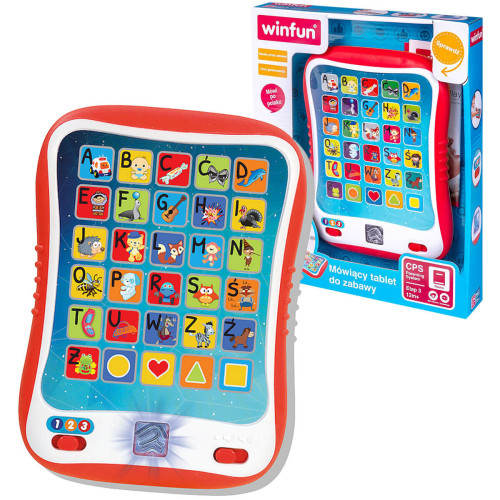 Bystry tablet Smily Play edukacyjny tablet dla dzieci 12m+ edukacyjna zabawka z grami, dźwiękami i światłem