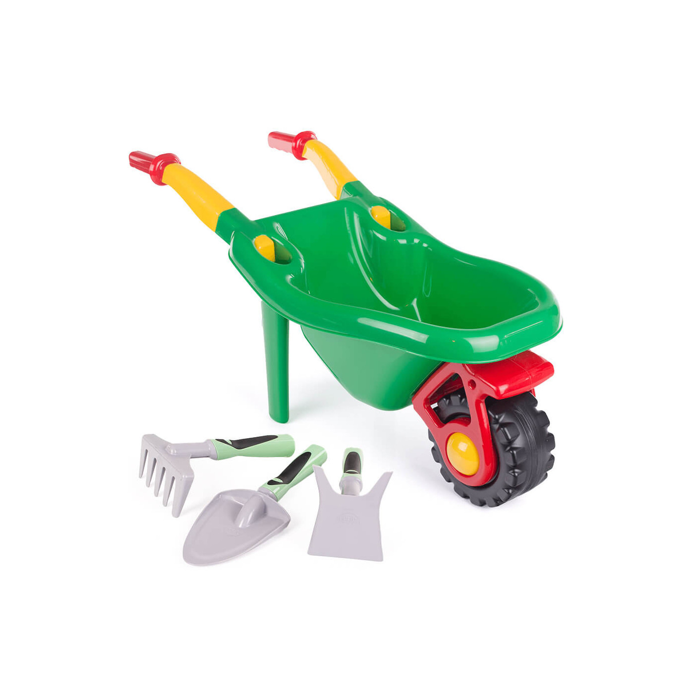 Taczki dziecięce z zestawem narzędzi ogrodniczych
