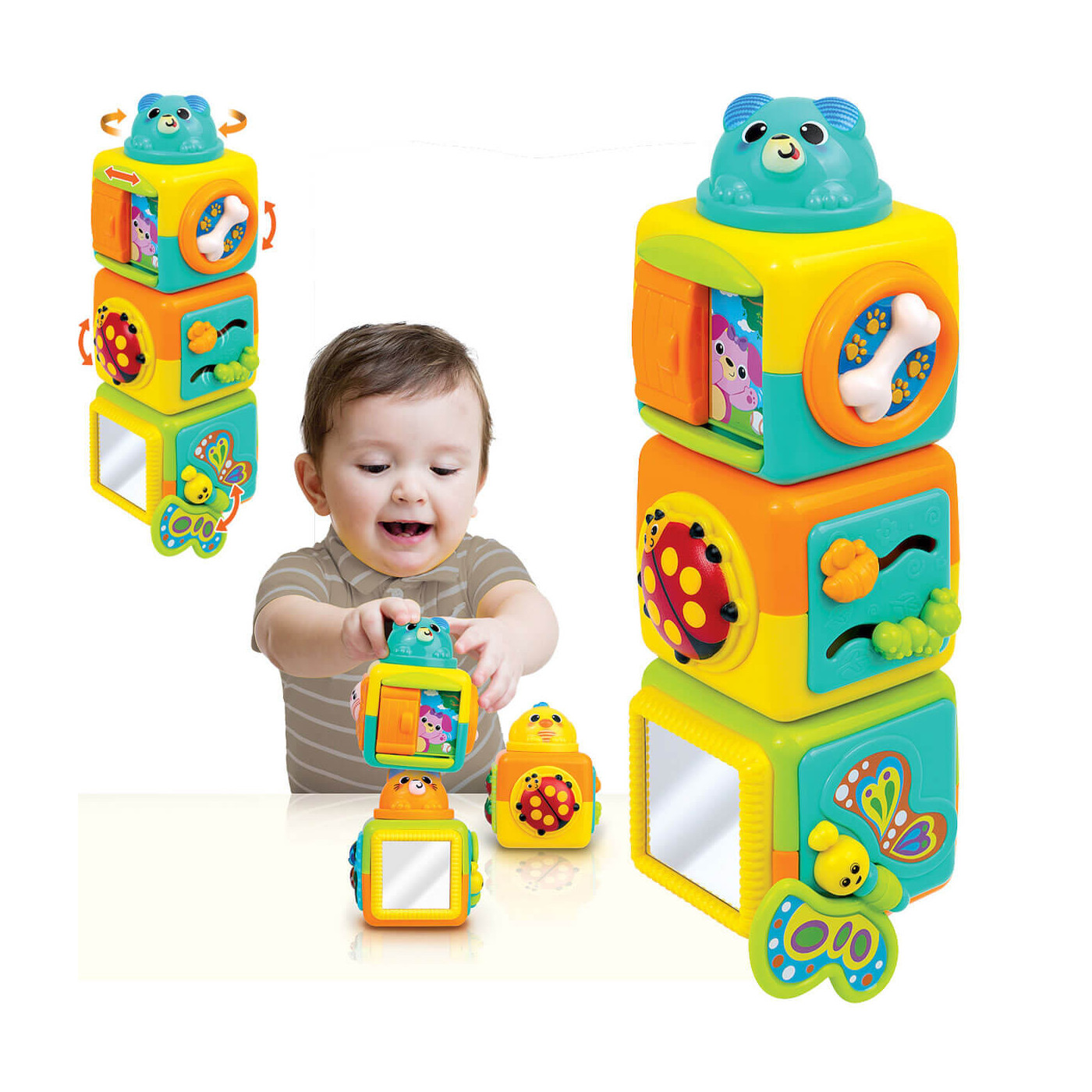 Kostki sensoryczne Smily Play zabawka dla niemowląt od 3 m-ca układanka