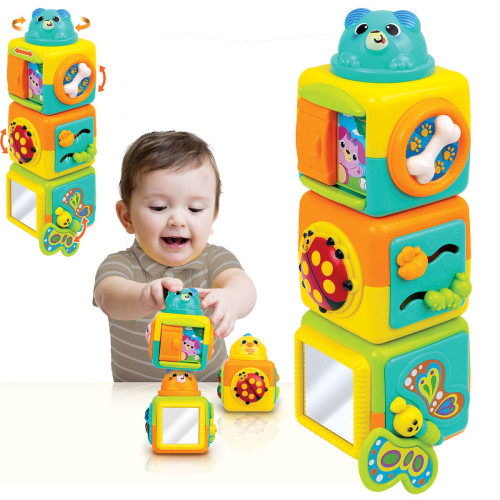 Kostki sensoryczne Smily Play zabawka dla niemowląt od 3 m-ca układanka