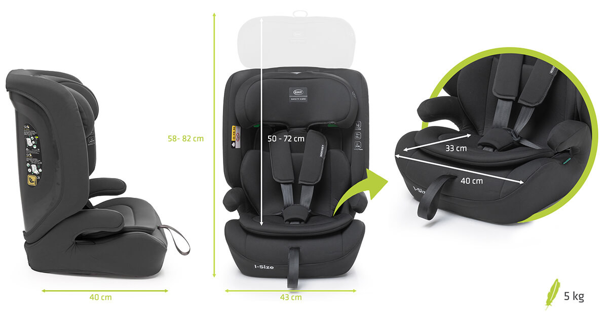 Specyfikacja wymiary fotelika Rocket