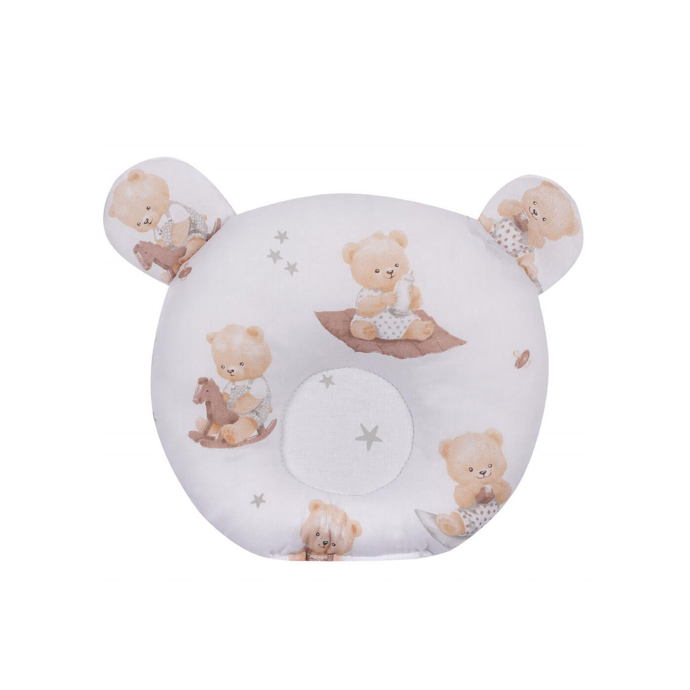 Poduszka niemowlęca do wózka ,łóżeczka korygująca główkę ergonomiczna | Miś na koniku