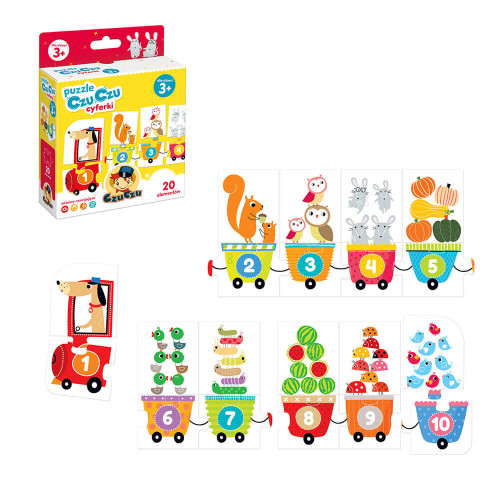 CzuCzu Cyferki 3+ 20 el. Pociąg z cyferkami 68 cm, nauka liczenia