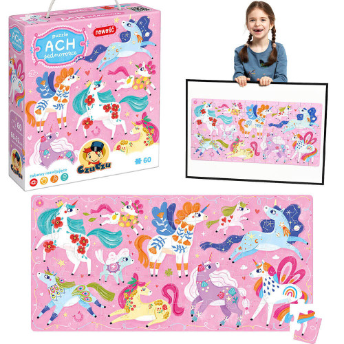 CzuCzu Puzzle Jednorożce  10 układanek / 60el. puzzle dla dziewczynki od 3 lat