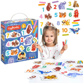 CzuCzu Puzzle do pary cyferki 3+ nauka liczenia do 10