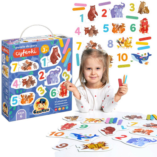 CzuCzu Puzzle do pary cyferki 3+ nauka liczenia do 10