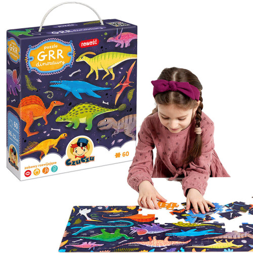 CzuCzu Puzzle dinozaury 60 elementów dla dzieci 4+ układanka z dinozaurami