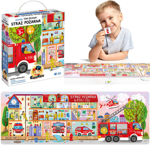 CzuCzu Puzzle Tak działa straż pożarna 40 elementów dla dzieci 3+ układanka