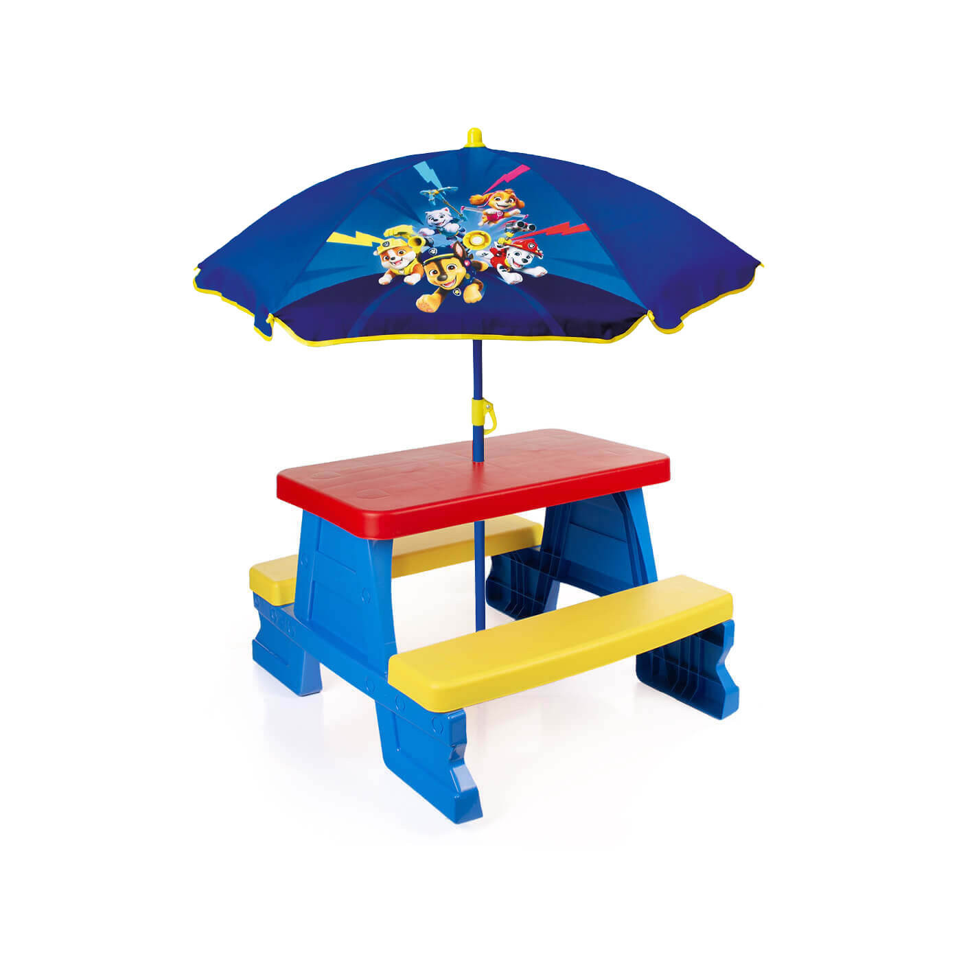 Stolik ogrodowy dla dzieci z parasolem plażowym Psi Patrol dla chłopców zestaw