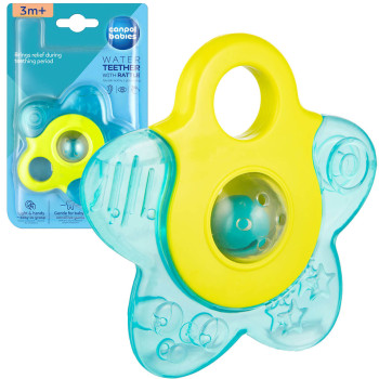 Gryzak wodny na ząbkowanie z grzechotką dla niemowląt 3m+ Canpol babies | Gwiazda turkus