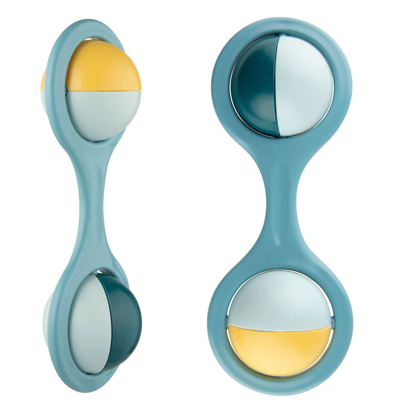 Grzechotka dla niemowląt 0m+ z obrotowymi elementami Canpol babies | Sztanga turkusowa