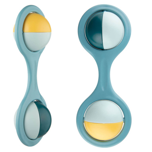 Grzechotka dla niemowląt 0m+ z obrotowymi elementami Canpol babies | Sztanga turkusowa