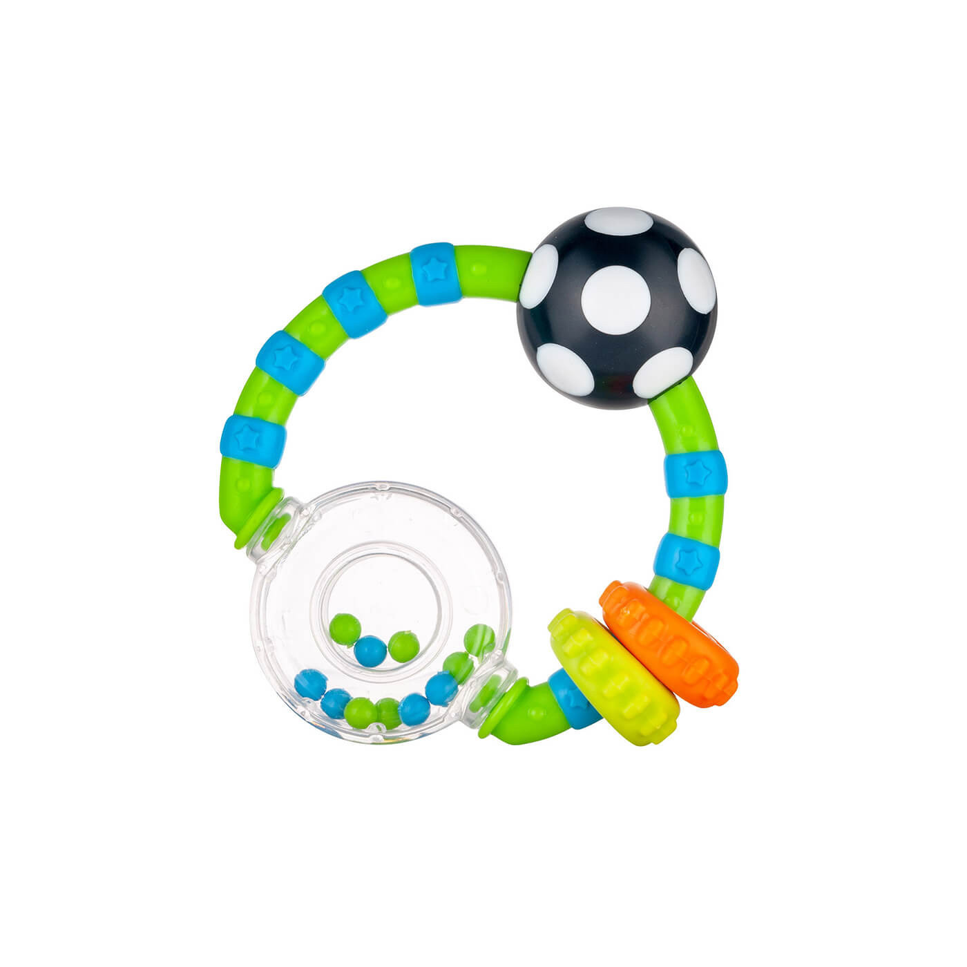 Grzechotka z kolorowymi koralikami 0m+ gryzak dla niemowląt Canpol babies