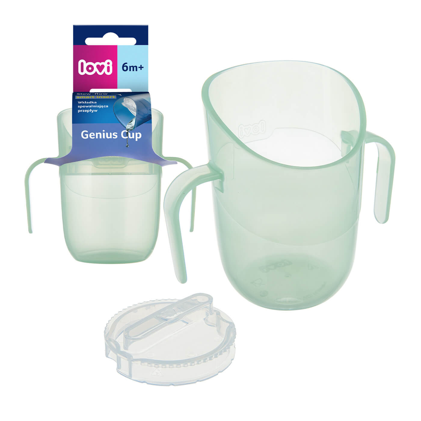 Kubek Lovi treningowy Genius 150 ml dla dzieci 6m+ | Pistachio