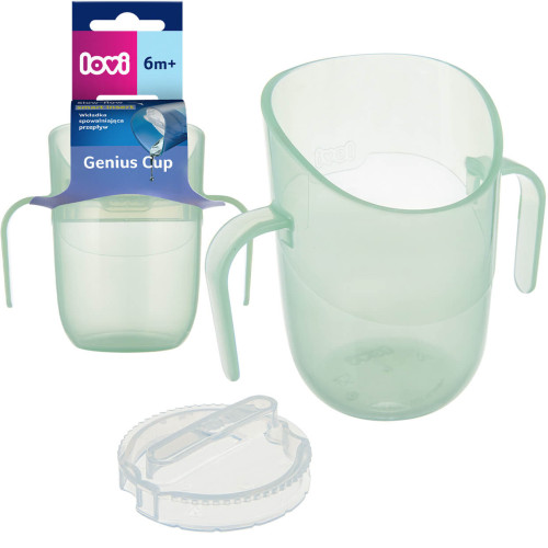 Kubek Lovi treningowy Genius 150 ml dla dzieci 6m+ | Pistachio