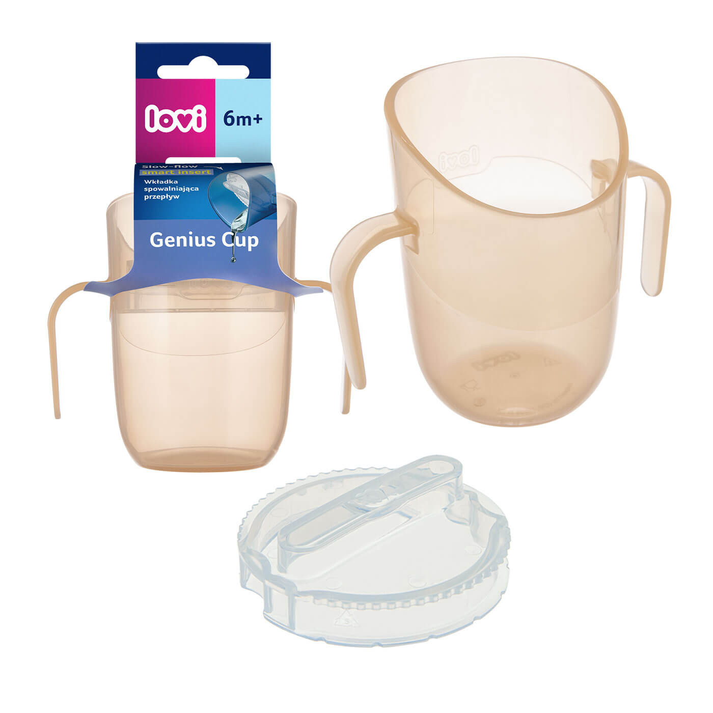 Kubek Lovi treningowy Genius 150 ml dla dzieci 6m+ | Beżowy