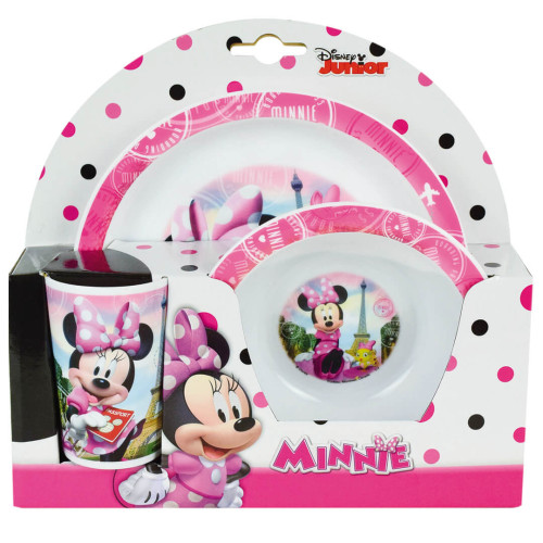 Zestaw obiadowy dla dzieci 3 el. -  Kubek, talerzyk miska Myszka Minnie