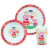 Zestaw obiadowy dla dzieci 3 el. -  Kubek, talerzyk miska Świnka Peppa