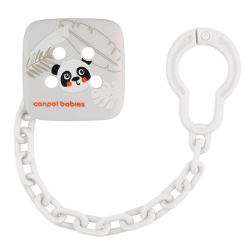 Łańcuszek do smoczka uspokajającego BabiesBoo biały Canpol babies
