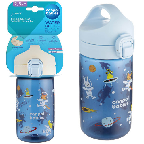 Bidon na wodę zamykany z ustnikiem i uchwytem  Junior Canpol 400 ml