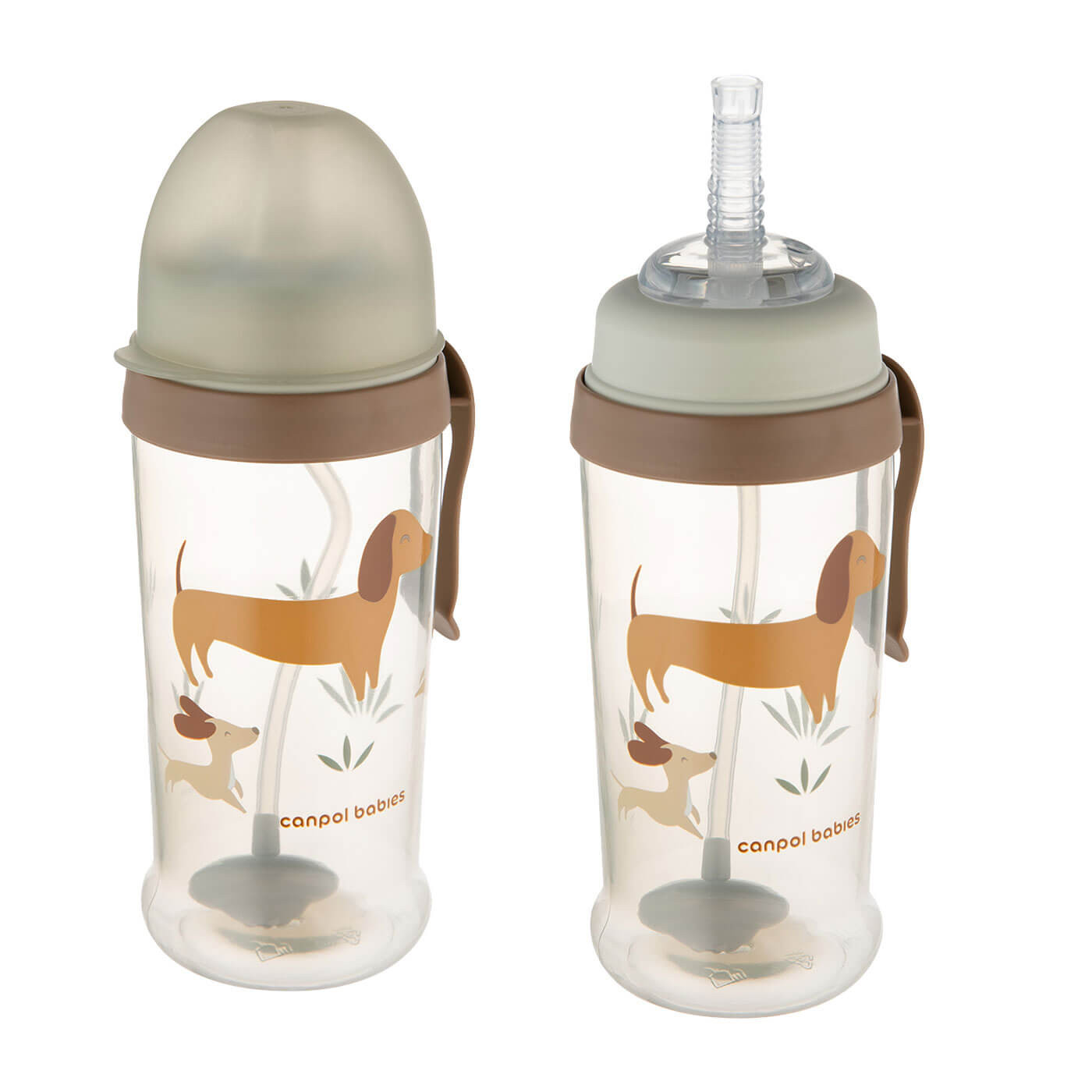 Bidon niekapek z rurką i odważnikiem 350ml Canpol babies | Pieski