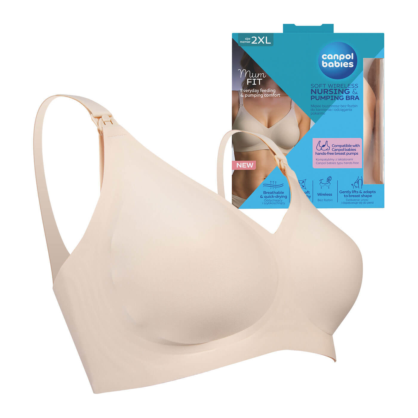 Biustonosz do karmienia i odciągania pokarmu dla mamy Canpol MumFIT 2XL