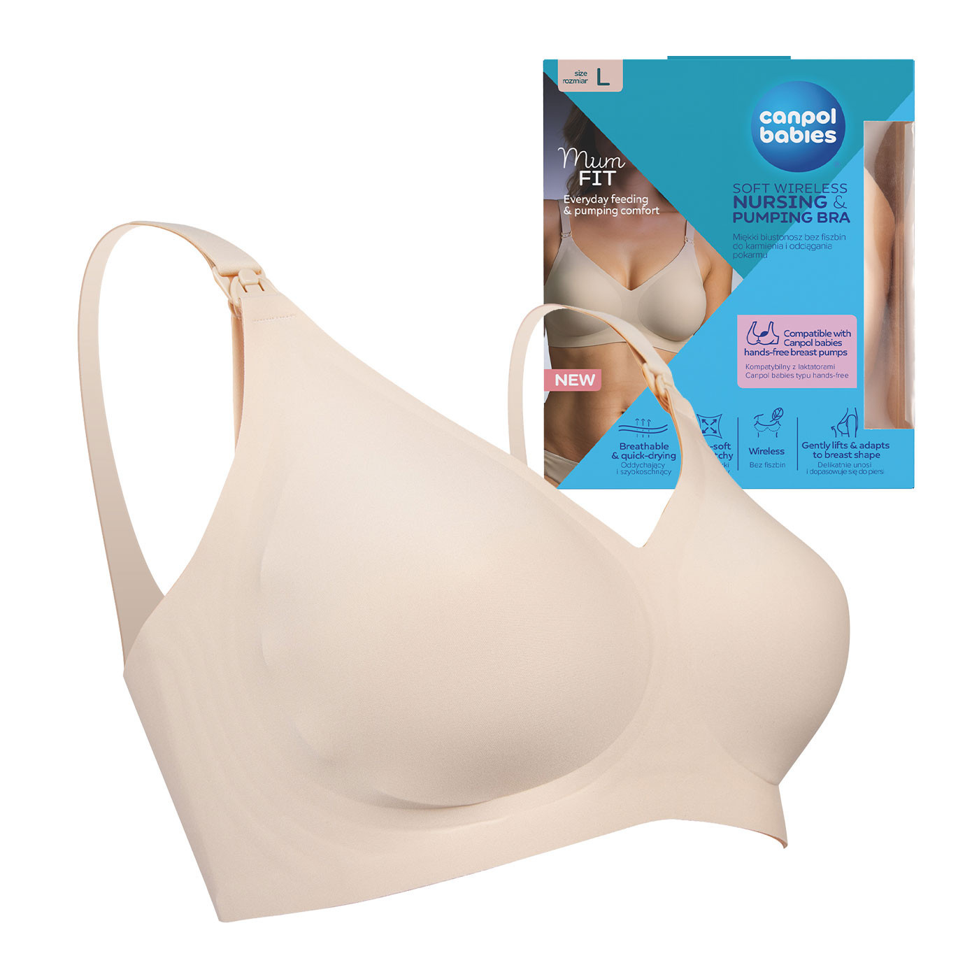 Biustonosz do karmienia i odciągania pokarmu dla mamy Canpol MumFIT rozmiar L